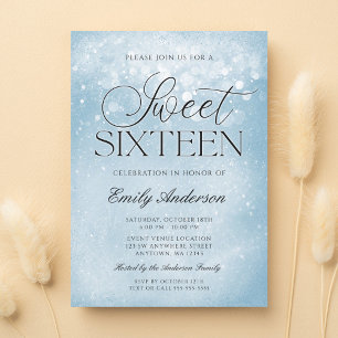 Invitación Blue Sparkle Sweet 16