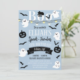 Invitación Blue Spook-Tacular Haunted Birday