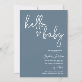 Invitación Blue Stone Minimalista moderno Boho Baby Shower