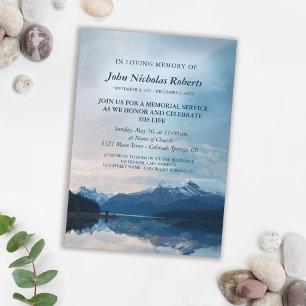Invitación Blue Strike Mountain Lake Memorial Service