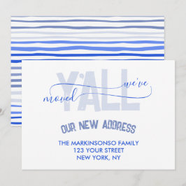 Invitación Blue Stripe Moving Announcement