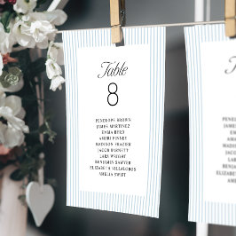 Invitación Blue Striped Elegance Class Wedding Seating Charts