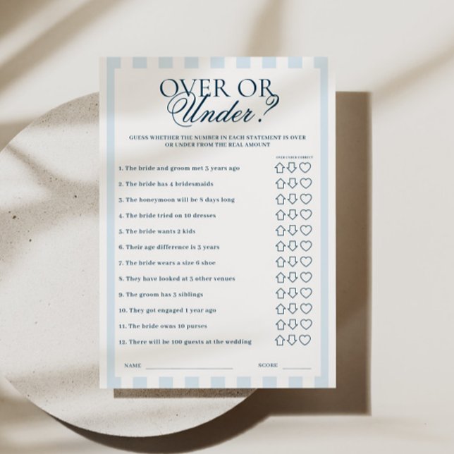 Invitación Blue Striped Over or Under Card (Subido por el creador)