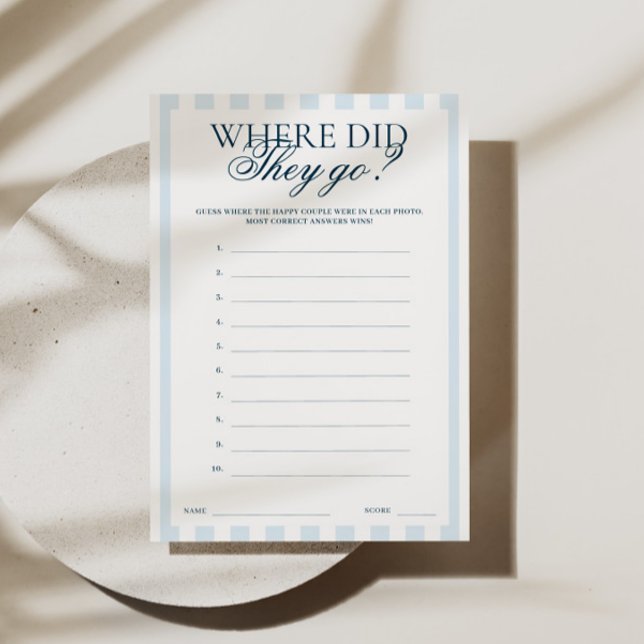 Invitación Blue Striped Where did they go Card (Subido por el creador)