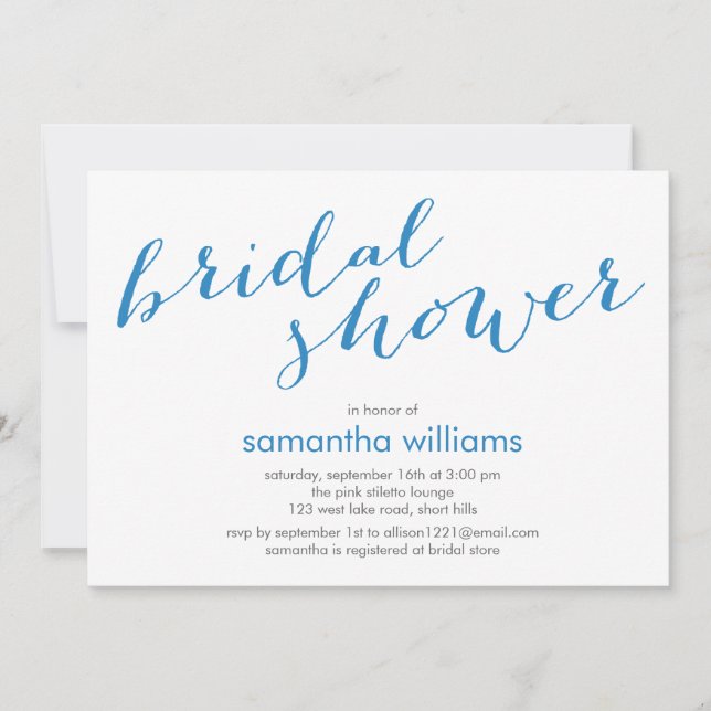 Invitación Blue Stripes Bridal Shower (Anverso)