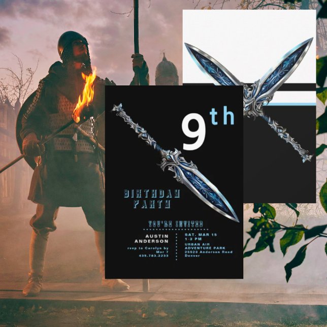 Invitación Blue Sword 9Boy Birthday Party (Subido por el creador)
