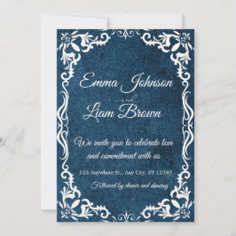 Invitación Blue Talavera Mexican Spanish Wedding Invitation