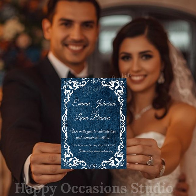 Invitación Blue Talavera Mexican Spanish Wedding Invitation (Subido por el creador)