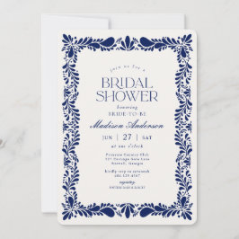 Invitación Blue Talavera Tile Español Fiesta Bridal Ducha