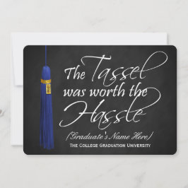 Invitación Blue Tassel Worth the Hassle College Graduación
