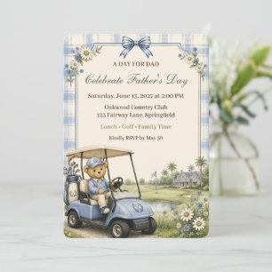 Invitación Blue Teddy Bear Country Club Día del Padre
