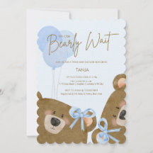 Blue Teddy Podemos Embarazar Baby Shower Gemelos D