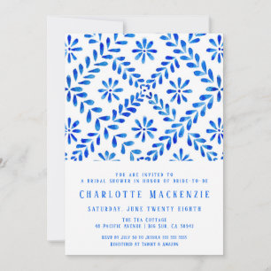 Invitación Blue Tile Beach Verano Ducha de Novias