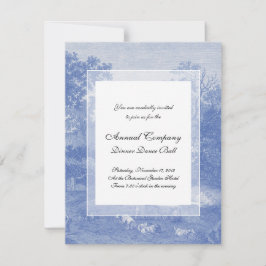 Invitación Blue Toil de Jouy País Francés Shabby Elegancia