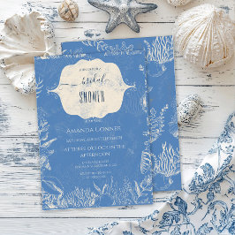 Invitación Blue toile océano tema Bridal Shower