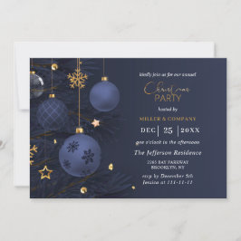 Invitación Blue Traditional Merry Christmas Holiday Party