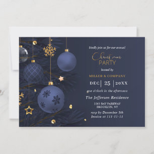 Invitación Blue Traditional Merry Christmas Holiday Party