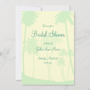 Invitación Blue Tropical Palm Tree Bridal Shower