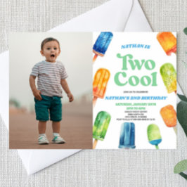 Invitación Blue Two Guay Popsicle Picture 2 Birthday Fiesta