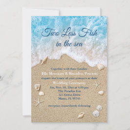 Invitación Blue Two less Fish in Sea Wedding Invitation