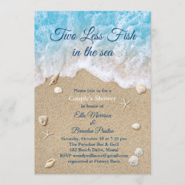 Invitación Blue Two less Fish in the Sea Couple's Shower