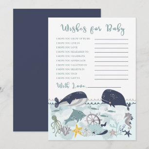 Invitación Blue Under Sea Ocean Baby Shower quiere bebé