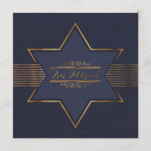 Invitación Blue Velvet Bar Mitzvah Invitation