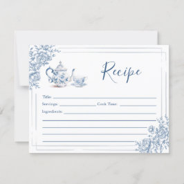 Invitación Blue Victorian Garden Bridal Shower Tea Receta