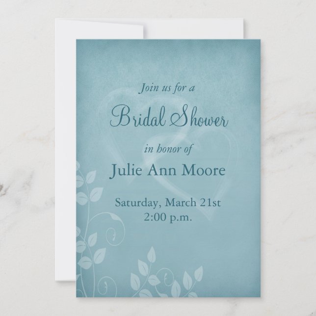 Invitación Blue Vintage Bridal Shower (Anverso)