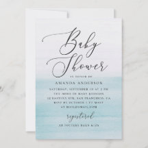 Blue Watercolor Baby Shower | Elegant Coastal