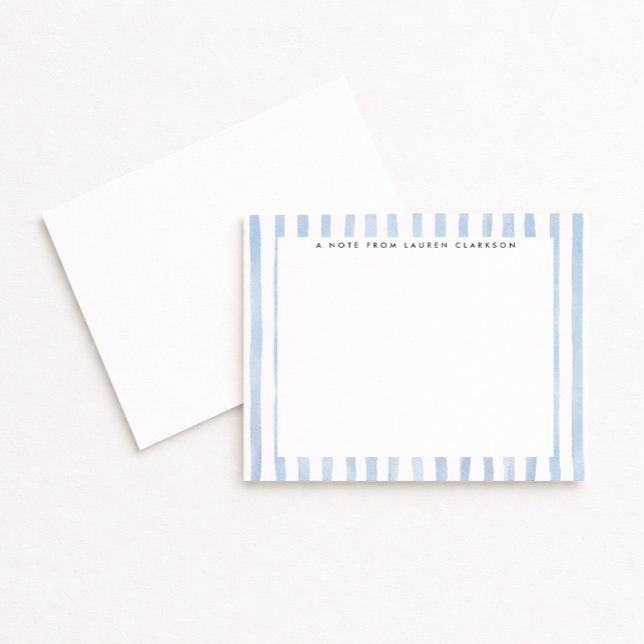 Invitación Blue Watercolor Striped Stationery Note Card (Subido por el creador)