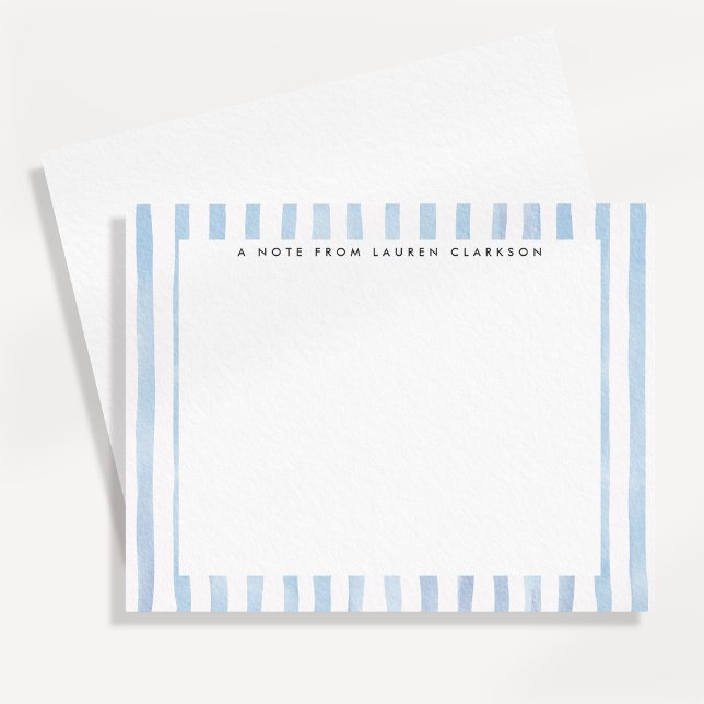 Invitación Blue Watercolor Striped Stationery Note Card (Subido por el creador)