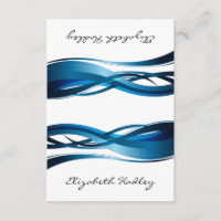 Blue Waves Moderno Abstract Place Card