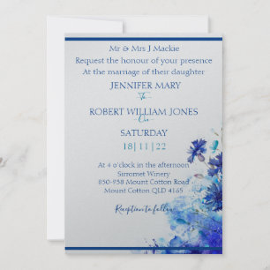 Invitación Blue wedding invitation 