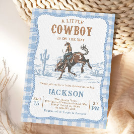 Invitación Blue Western Cowboy Baby shower Invitation