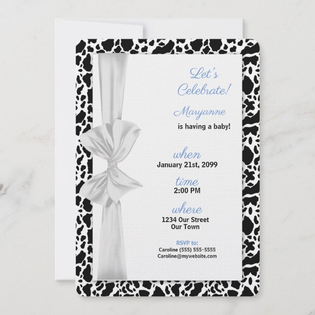 Invitación Blue Western Cowboy Theme Baby Shower (Reverso)