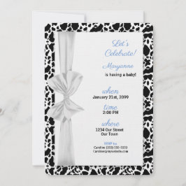 Invitación Blue Western Cowboy Theme Baby Shower