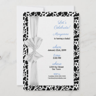 Invitación Blue Western Cowboy Theme Baby Shower