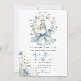 Invitación Blue Whimsical Silly Goose Baby Shower Invitation