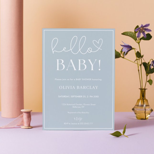 Invitación Blue White Baby Boy Shower (Subido por el creador)