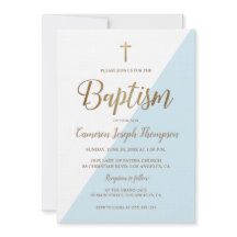 Blue White Gold Modern Baby Boy Foto Bautismo