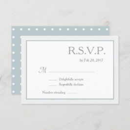 Invitación Blue White Polka Dots Wedts RSVP