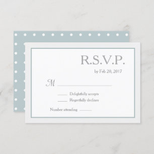 Invitación Blue White Polka Dots Wedts RSVP