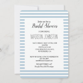 Invitación Blue White Stripes Bridal