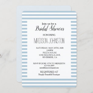 Invitación Blue White Stripes Bridal