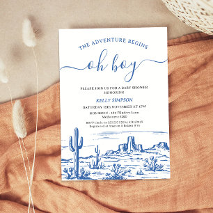 Invitación Blue Wilderness Adventure comienza Baby Shower