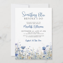 Invitación Blue Wildflower Floral Bridal Shower
