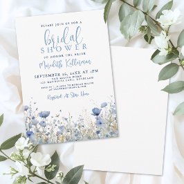 Invitación Blue Wildflower Floral Bridal Shower