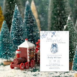 Invitación Blue Winter Little Snowflake Ornament Baby Shower