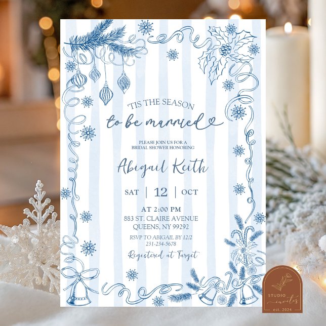 Invitación Blue Winter Snow in Love Bridal Shower (Subido por el creador)